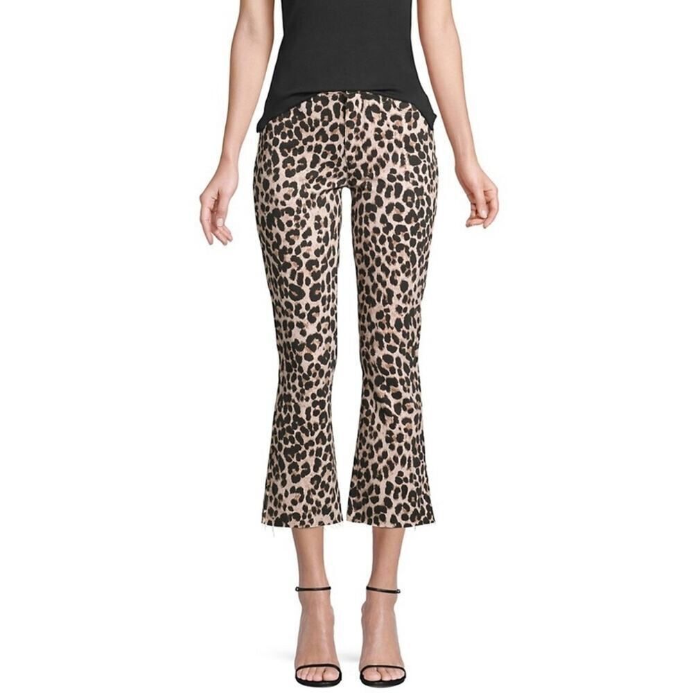 PAIGE Colette Flared Leopard-Print Cropped Jeans